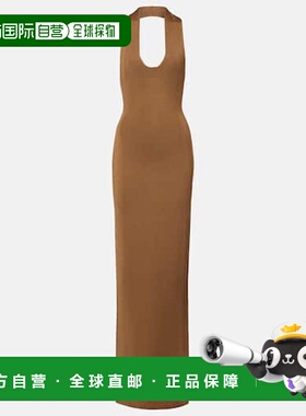 1h可退 香港直邮潮奢 KHAITE 女士 Mahi 挂脖长款连衣裙 beige米