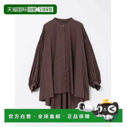 1h可退 日本直邮mizuiro ind 女士立领长袖衬衫 精致褶皱泡泡袖设