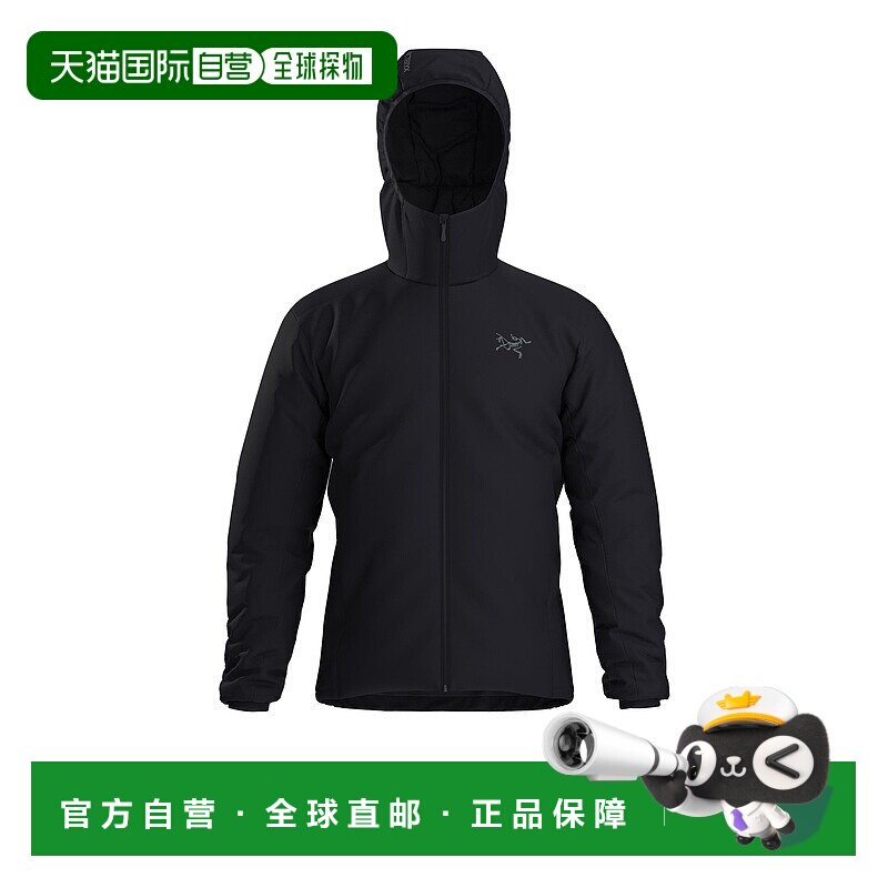 自营1h可退 欧洲直邮Arc'Teryx始祖鸟 Atom系列男士黑色尼龙连帽