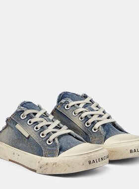 Balenciaga 巴黎世家 女士 巴黎磨边牛仔布凉拖 000895