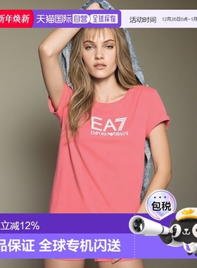 香港直邮E.ARMANI阿玛尼 /女士EA7字母LOGO弹力棉短袖T恤3GTT17J1