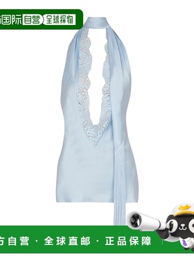 香港直邮BALMAIN 女士围巾 FF1AG700MH406DR AW2025 蓝色 露背流