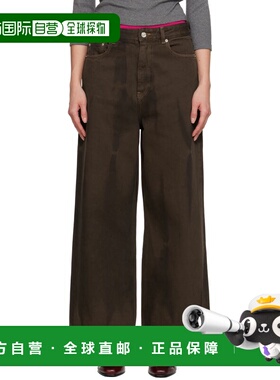 1h可退 香港直邮潮奢 GANNI 甘尼 女士 棕色 Baggy Overdyed 牛仔