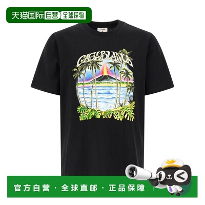 1h可退 欧洲直邮CASABLANCA 男士T恤 MSP26JTS00121 SS2026 黑色