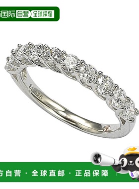 自营 Suzy Levian 纯银白色立方氧化锆半带 - 白色 美国奥莱直发