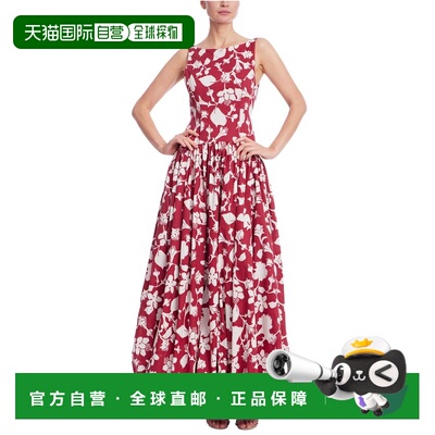 自营Jewel Badgley Mischka Floral Drop Waist Dress - red 美国