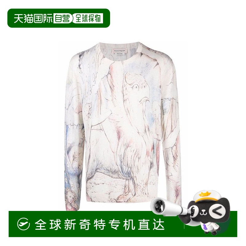 自营 Alexander McQueen William Blake Dante Print男式套头衫-