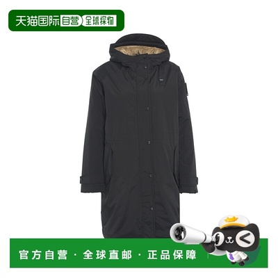 自营blauerLong Black Parka With Protective Hood And Flap Poc
