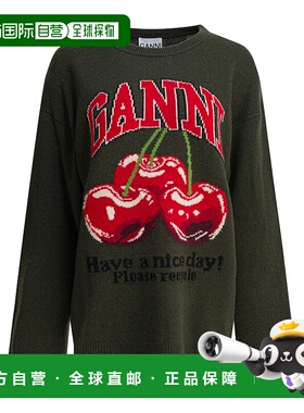 香港直邮GANNI 女士针织衫 A1070112861 SS2026 绿色 Wool-blend