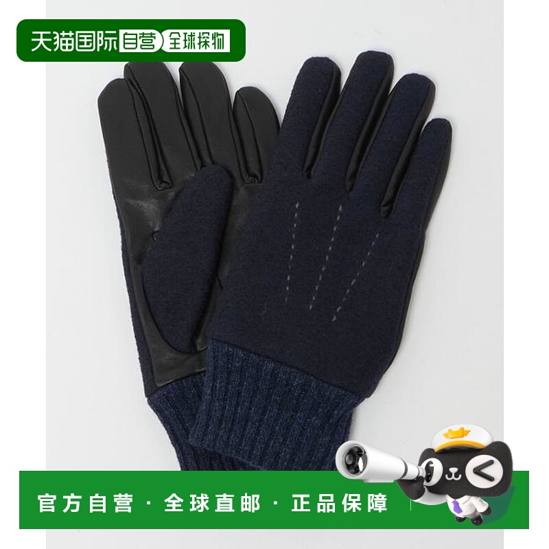 1h可退 日本直邮green label relaxing 法兰绒*羊皮手套 -可触控-