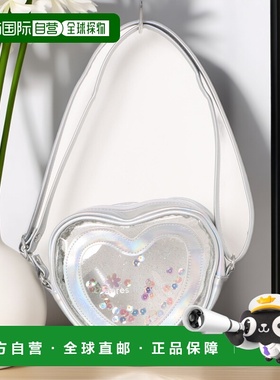 1h可退 日本直邮apres les cours 儿童 仿皮亮片爱心透明肩包 半