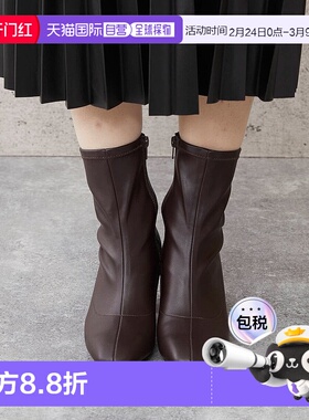 日本直邮Menue 方形鞋头弹力靴 [ME8623BW01031]