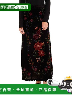 香港直邮Farm Rio Belle Garden 扇贝下摆中长半身裙 340200a字裙