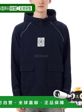 韩国直邮CP COMPANY 靛蓝羊毛徽标连帽运动衫（18CMSS185A 110055