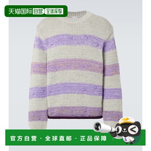 香港直邮LOEWE 罗意威 男士 条纹羊毛毛衣 purple紫色 舒适时尚