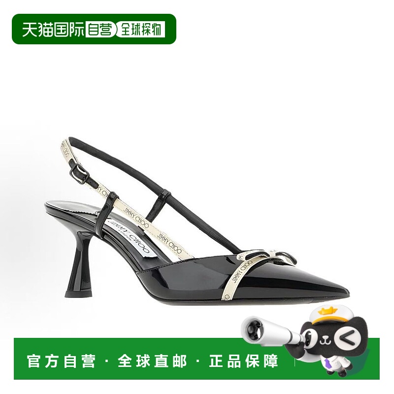 香港直邮JIMMY CHOO 女士黑色高跟凉鞋 尖头搭扣高跟凉鞋