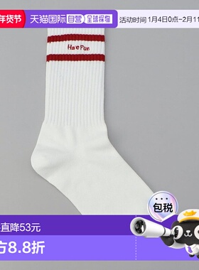 日本直邮coen 线条与logo刺绣罗纹袜子 [CO3322EW009642]