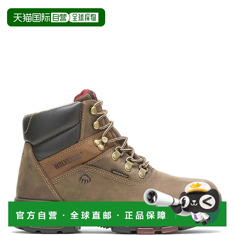 自营wolverine深棕色男式Cabor Epx防水复合鞋头6英寸靴子 美国奥
