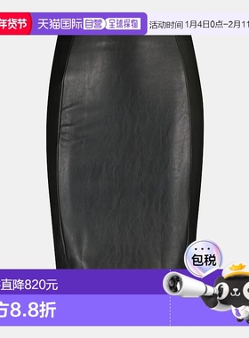 1h可退 香港直邮Wolford 女士 Jenna 仿皮中长半身裙 black黑色