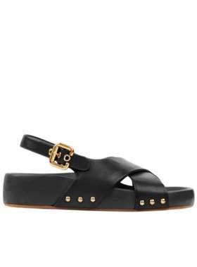 CHLOÉ 女士凉鞋 CH25A10AH3001 AW2025 黑色 圆头平底凉鞋