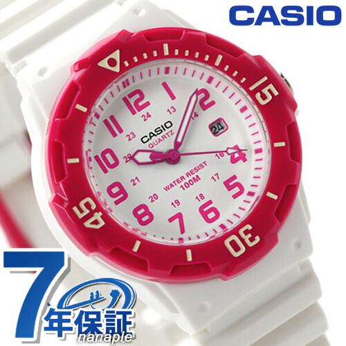 日本直邮CASIO 石英白色 x 粉色 Chipkashi 手表礼物
