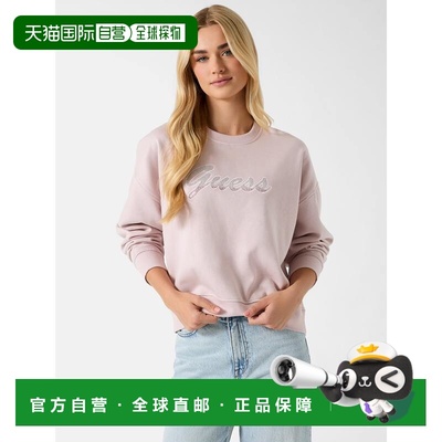 自营guessMitzel Rhinestone Logo Crewneck - lilac mist 美国奥