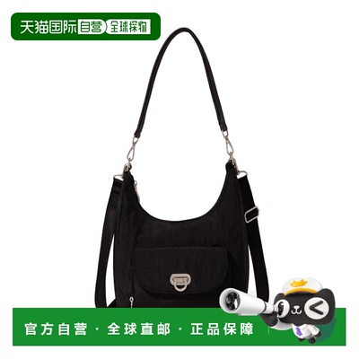 自营baggallini Coastal Flip Lock Half Moon Bag - black 美国