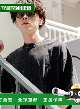 日本直邮Rocky Monroe 男士女士半袖印花花卉复古宽松T恤 [14406