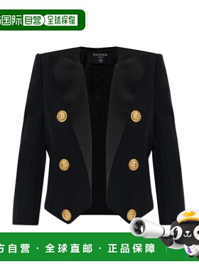 香港直邮BALMAIN 女士西服 EF1SC225ME540PA SS2025 黑色 Blazer
