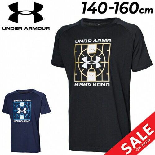 日本直邮Under Armour 儿童短袖T恤 UA Tech 篮球运动吸汗速干抗1