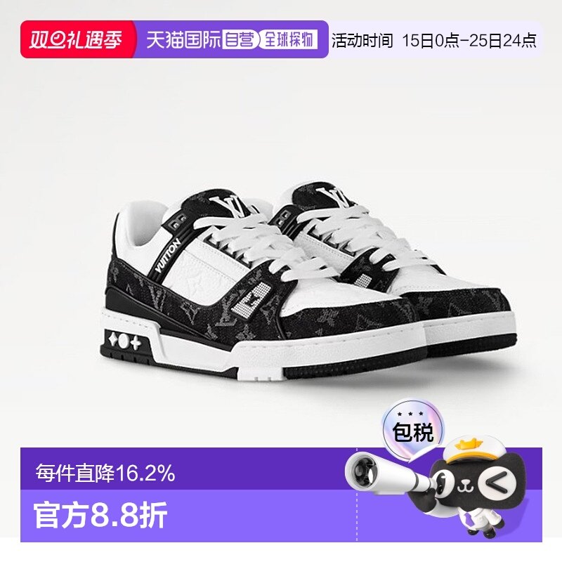 自营欧洲直邮LV路易威登Trainer牛皮经典印花板鞋男女同款