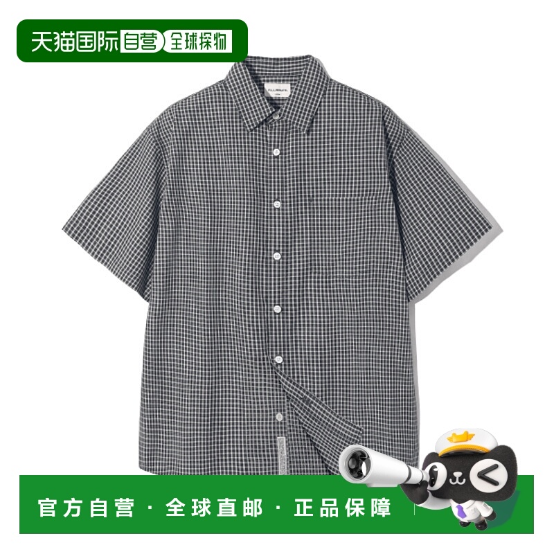 韩国直邮FILLUMINATE 公用男衬衫FBEUUSS195BK Lowkey Check Half