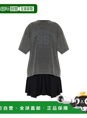 1h可退 香港直邮潮奢 Acne Studios 艾克妮 女士 灰色 & 黑色连衣