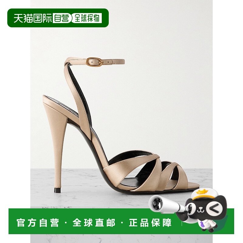 1h可退 香港直邮Saint Laurent 圣罗兰 女士 Chandelle 绸缎凉鞋,女鞋,浅口单鞋,淘宝优惠券,粉丝福利购,淘宝优惠卷