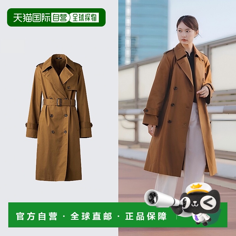 日潮跑腿UNIQLO优衣库 商务休闲风衣 09 BLACK WOMEN XS 474938