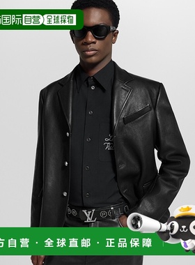 自营1h可退 欧洲直邮LV路易威登 Dimension系列男士黑色牛皮logo4