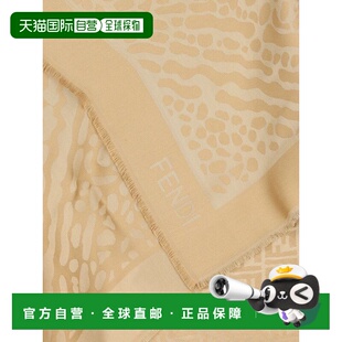 香港直邮FENDI 女士围巾 FXT069AWEPF0RV9 SS2026 棕色 Ff Shawl