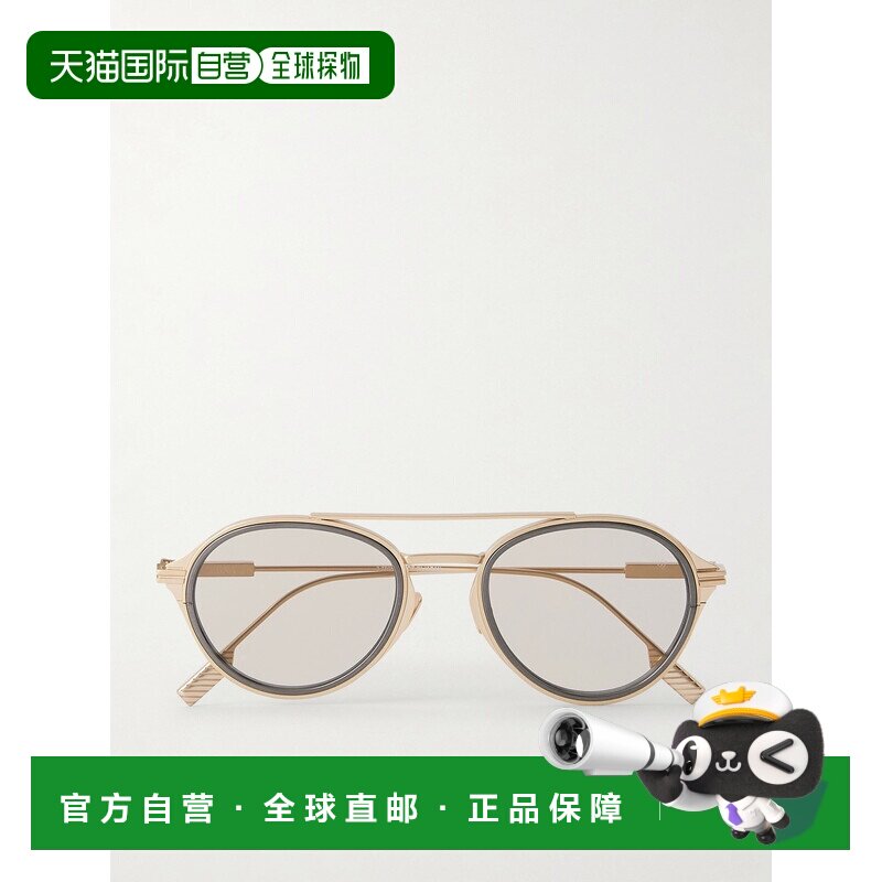 美国直邮zegna 杰尼亚 男士 飞行员钛合金太阳眼镜 EZ029535E