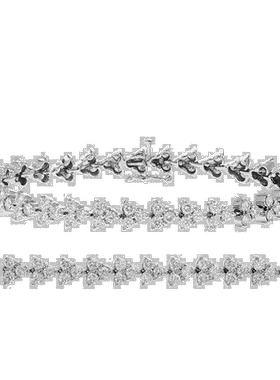 自营 vir jewels5 cttw Diamond 3 Stone Cluster Bracelet 14K W