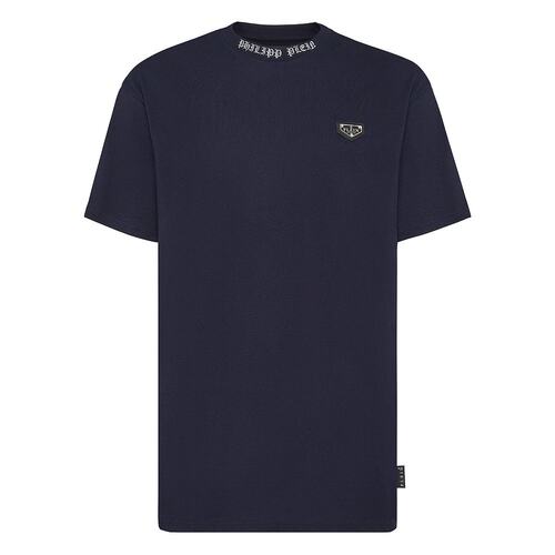 【美国奥莱】直发 T 恤圆领 SS Philipp Plein TM - 深蓝色