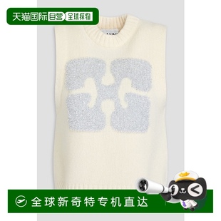 金属感嵌花针织背心 1h可退 女士 香港直邮GANNI K22522678 甘尼