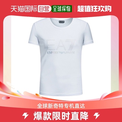 香港直邮Armani阿玛尼短袖T恤白色圆领文字宽松32TT81J1221200