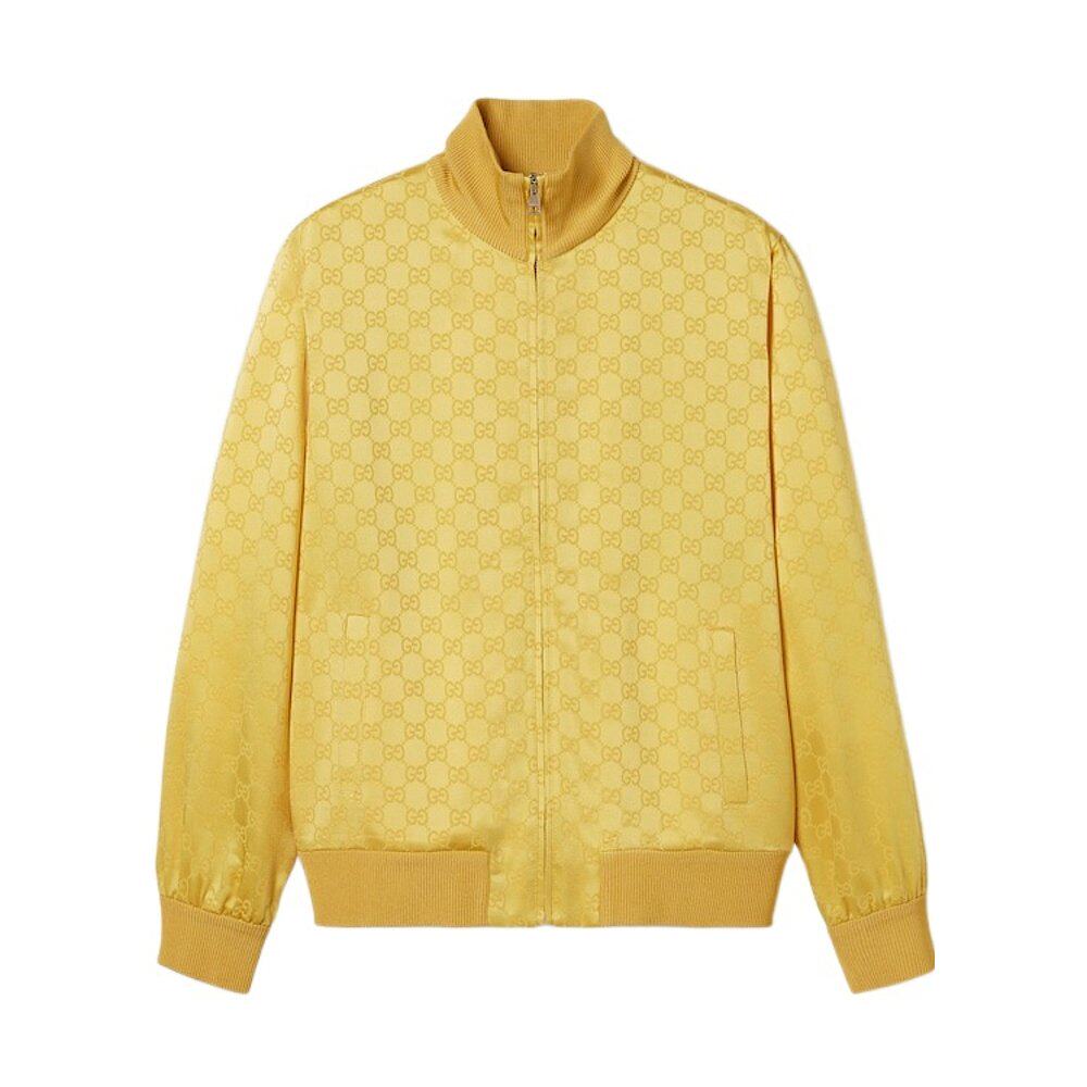 GUCCI 女士西服 792383XJGSE7322 SS2025 黄色 GG 提花拉链夹克