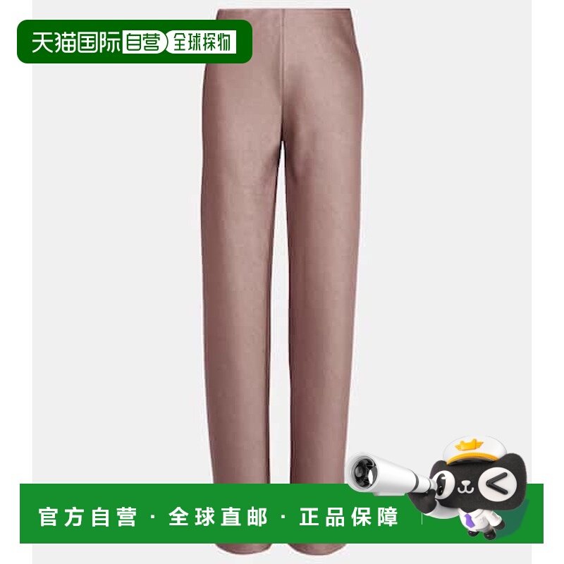 1h可退 香港直邮VINCE 女士 高腰缎面直筒长裤 pink粉色 舒适时尚