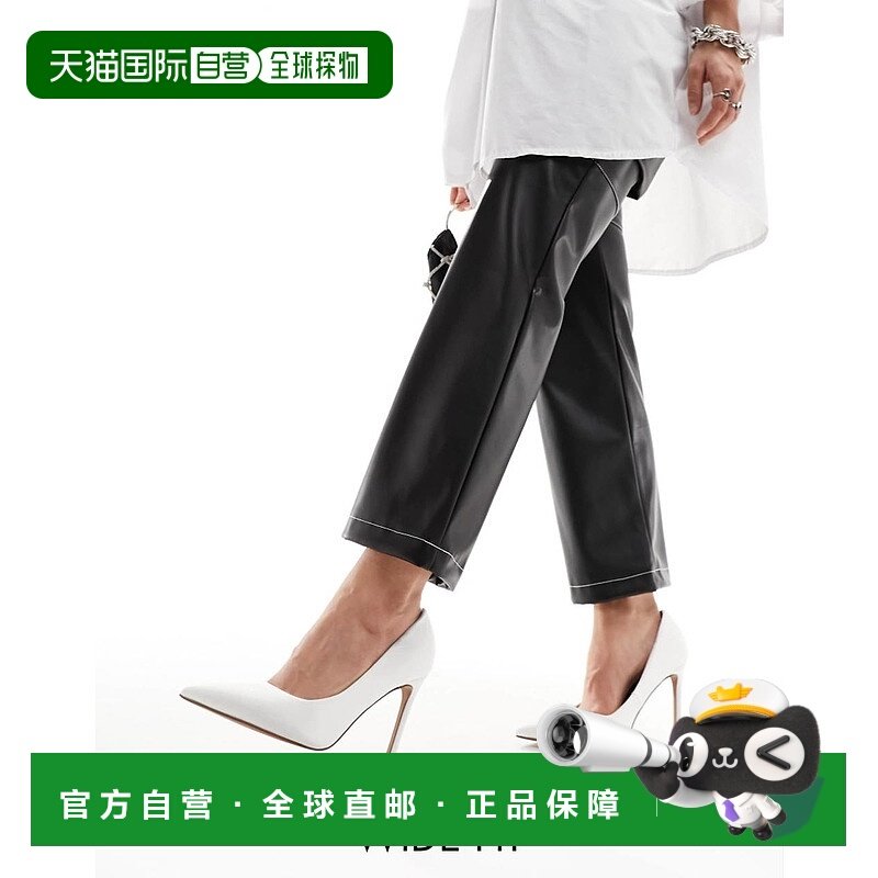 1h可退 香港直邮ASOS 女士 Paphos 设计宽版尖头高跟绸缎浅口鞋()