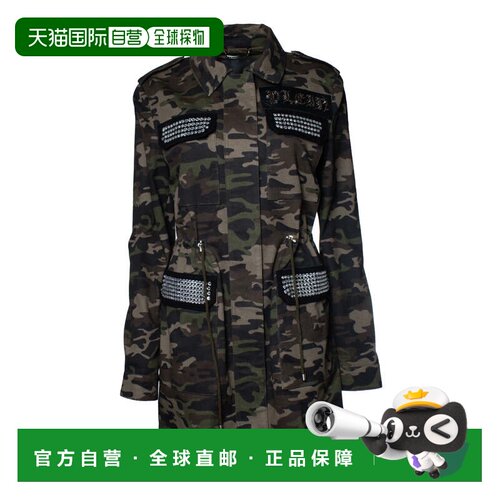 自营Philipp Plein, camo printed parka with crystals - multi