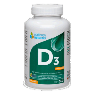 加拿大直邮Platinum Naturals 维生素 D3 1000 IU（360 粒软胶囊
