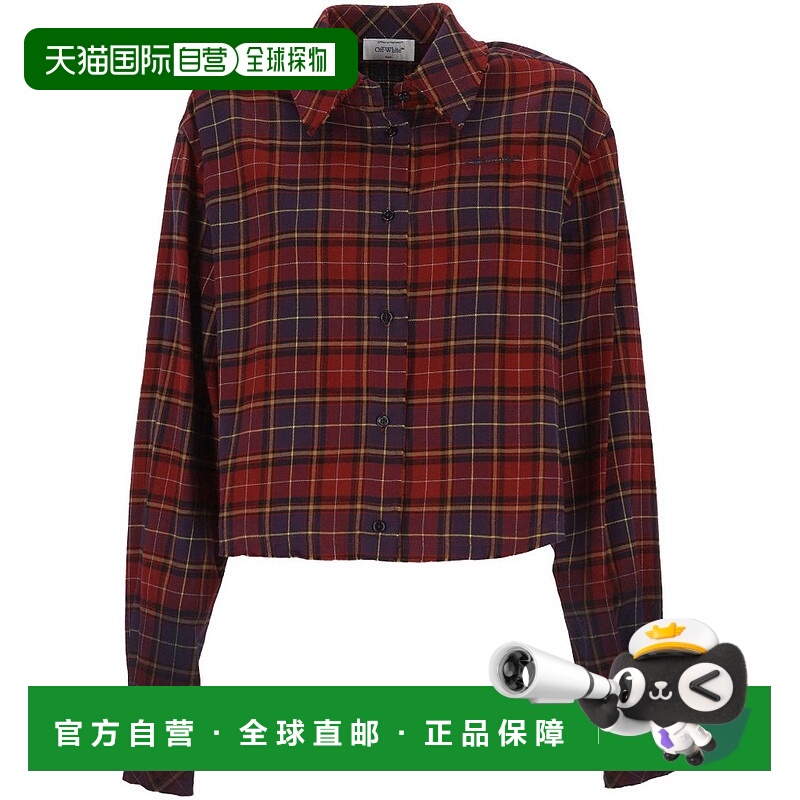 香港直邮off-white 女士 米白色格紋長袖襯衫 OWGE02HF25FAB001