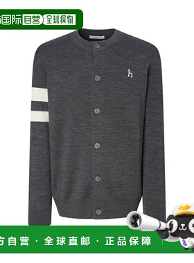 韩国直邮HAZZYS [25FW] 灰色羊毛混纺袖彩色圆开衫 (HZSW5D200G2)