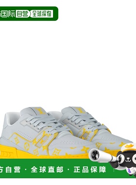 自营欧洲直邮LV路易威登 男士黄色皮革老花图案运动鞋